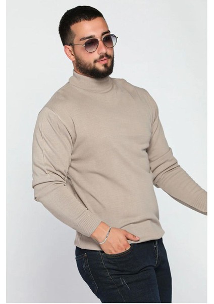 Slim Fit Yarım Balıkçı Yaka Triko Kazak