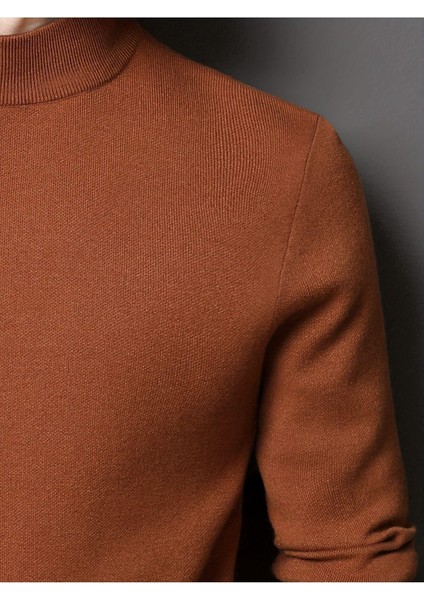 Slim Fit Yarım Balıkçı Yaka Triko Kazak