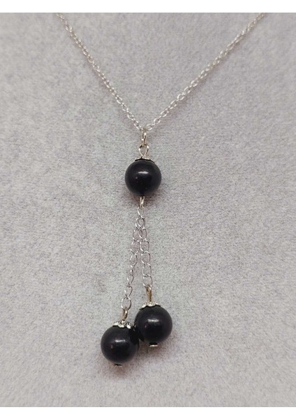 Shungite (Şungit) Taşı Zincirli Kolye (42135)