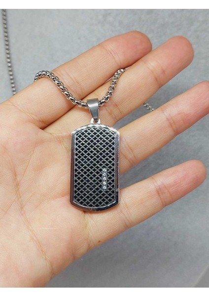 Night Serisi Erkek Doğal Taşlı Çelik Kolye (56032) modelleri