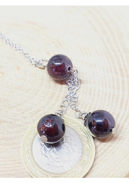 Lal (Garnet-Granat) Taşı Zincirli Kolye (8924)