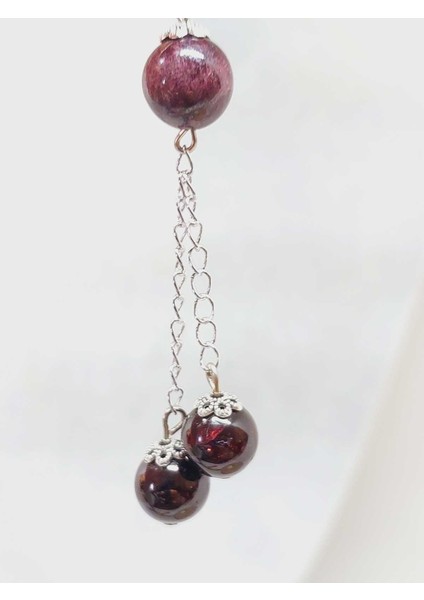 Lal (Garnet-Granat) Taşı Zincirli Kolye (8924)