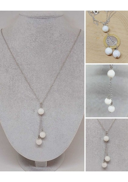 Ay Taşı Zincirli Kolye (9338)