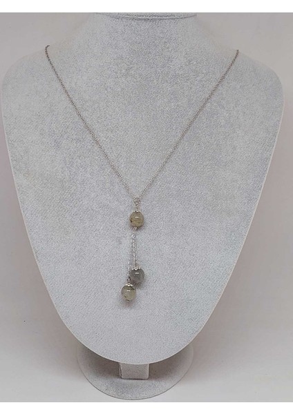 Labradorit Taşı Zincirli Kolye (9300)