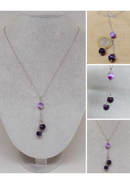 Akik Taşı Zincirli Kolye (23585)