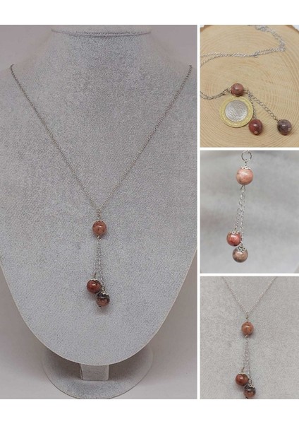 Rodonit Taşı Zincirli Kolye (36030)