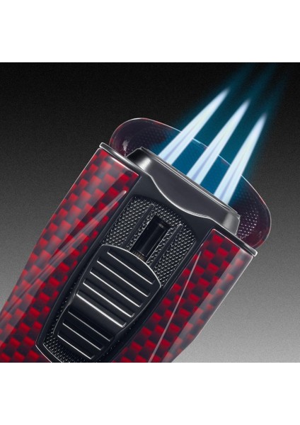 Monaco 3 Torch Pürmüz Kırmızı Karbon Fiber Puro Çakmağı fiyatları