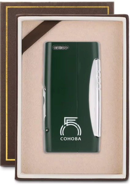 Tek Torch Pürmüz 55. Yıl Özel Üretim Dahili Delicili Yeşil-Gümüş Puro Çakmağı fiyatları