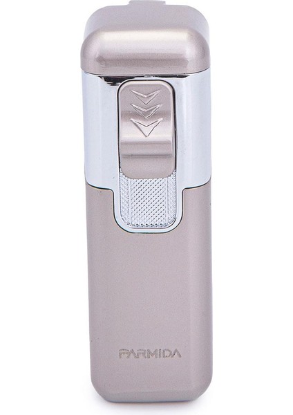 4 Torch Bej-Gümüş Metal Puro Çakmağı