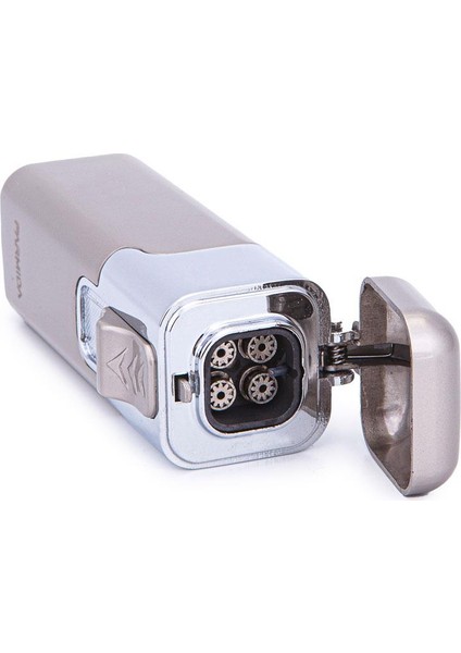 4 Torch Bej-Gümüş Metal Puro Çakmağı modelleri