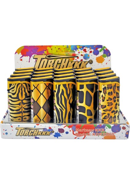 Zebra Desenli Siyah Tek Torch Pürmüz Plastik Puro Çakmağı fiyatları