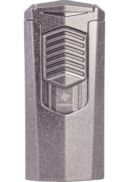 3 Torch Pürmüz Fırçalı Gümüş Metal Puro Çakmağı