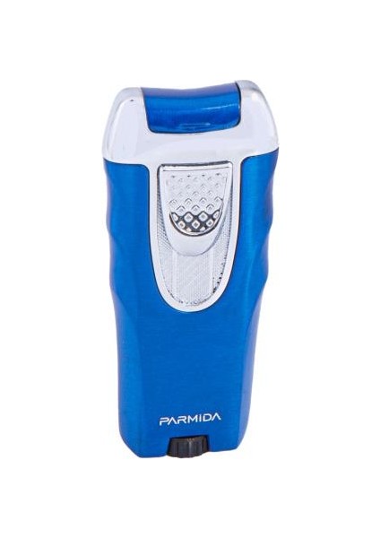 Tek Torch Pürmüz Mavi-Gümüş Puro Çakmağı