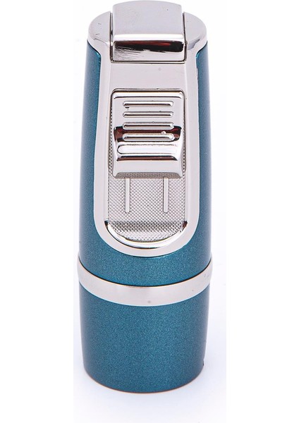 3 Torch Pürmüz Mavi-Gümüş Metal Puro Çakmağı