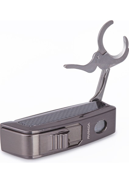 Tek Torch Pürmüz Gunmetal-Ahşap Desenli Dahili Puro Makaslı Metal Puro Çakmağı fırsatları