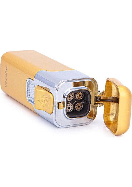 4 Torch Sarı-Gümüş Metal Puro Çakmağı modelleri