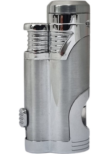 Çift Torch Pürmüz Gümüş Puro Çakmağı