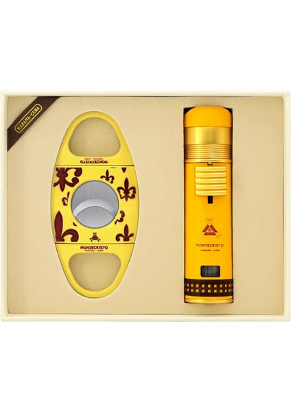 Monte Cristo Özel Üretim Çakmak Kesici İkili Puro Seti