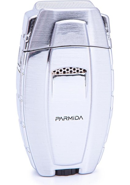 Çift Torch Pürmüz Gümüş Metal Puro Çakmağı