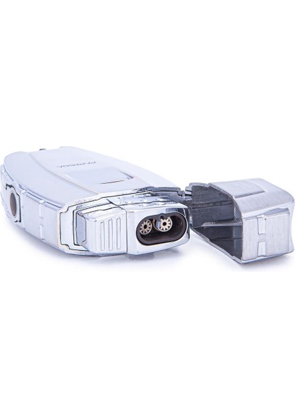 Çift Torch Pürmüz Gümüş Metal Puro Çakmağı modelleri