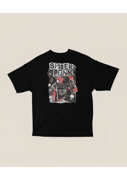 Marvel Spider Punk Baskılı Unisex Tişört, Oversize Örümcek Adam Tişört modelleri