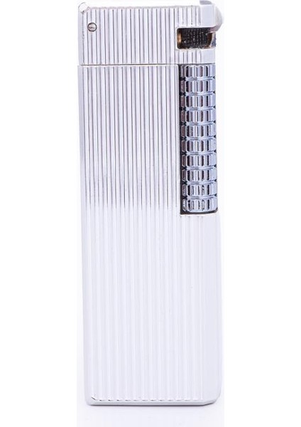 Gümüş Düz İşlemeli Soft Flame Metal Çakmak