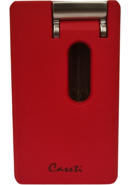 Tek Torch Pürmüz Mat Kırmızı Dahili V Kesicili Puro Çakmağı