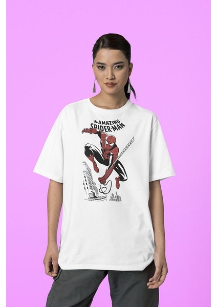 Film Kahramanı Inanılmaz Örümcek Adam Unisex Tişört, Oversize Amazing Spider-Man Tişört modelleri