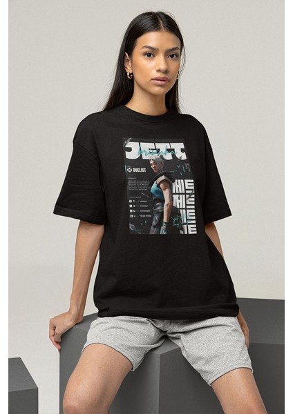 Jett Valorant Karakter Baskılı Oversize Unisex Tişört