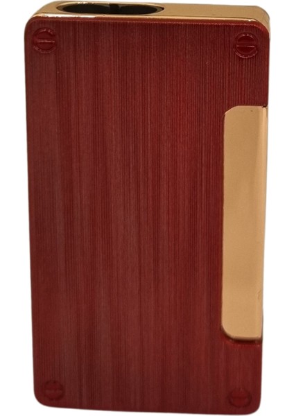 Fırçalı Kırmızı-Gold Çift Torch Pürmüz Metal Puro Çakmağı