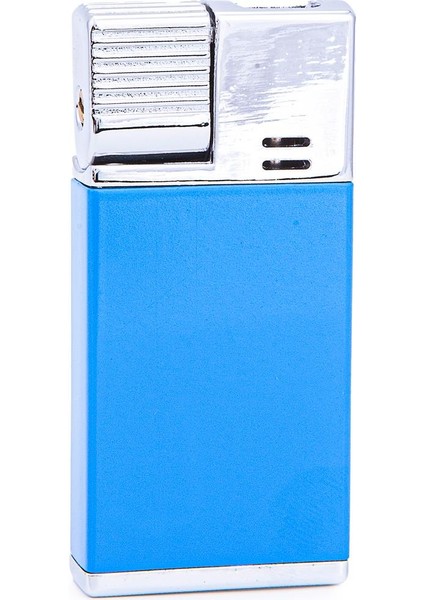 Tek Torch Pürmüz Mavi-Gümüş Metal Puro Çakmağı