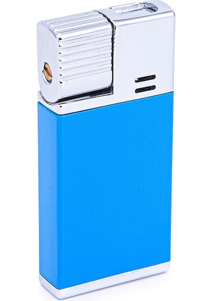 Tek Torch Pürmüz Mavi-Gümüş Metal Puro Çakmağı