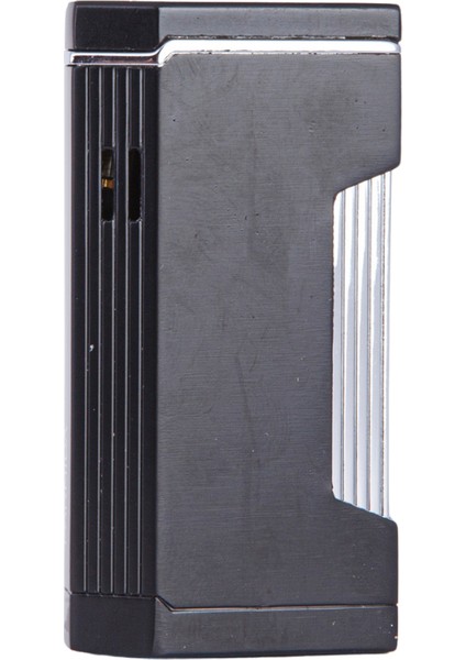 Çift Torch Pürmüz Siyah Metal Puro Çakmağı
