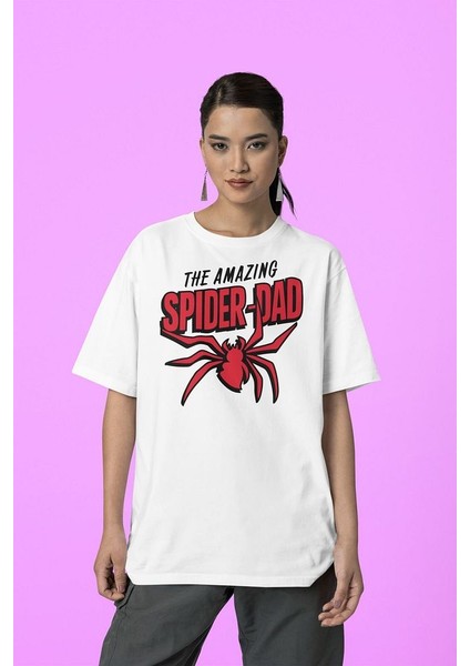 Marvel The Amazing Spider-Dad Baskılı Unisex Tişört, Oversize Örümcek Adam Tişört fiyatları