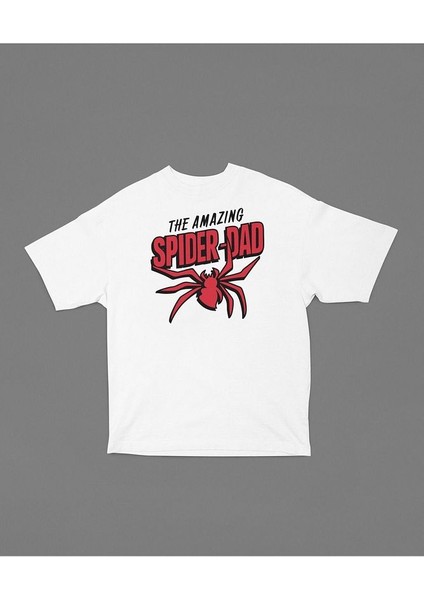 Marvel The Amazing Spider-Dad Baskılı Unisex Tişört, Oversize Örümcek Adam Tişört modelleri