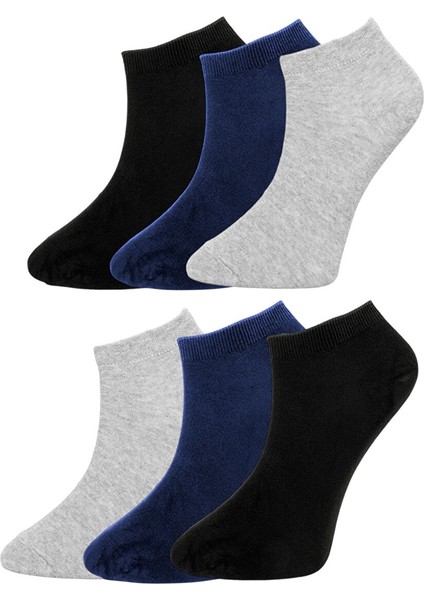 6'lı Erkek Karışık Renk Pamuklu Kaliteli Patik Çorap