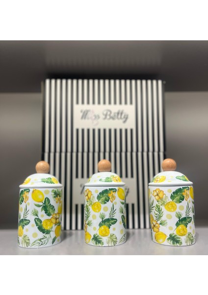 Citrus Porselen 3'lü Baharat Takımı