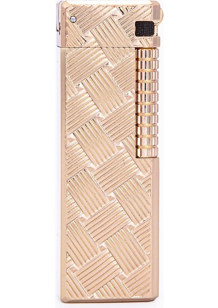 Gold Düz İşlemeli Soft Flame Metal Çakmak