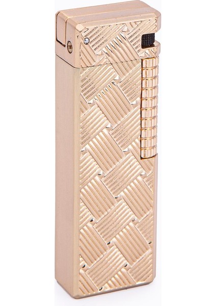 Gold Düz İşlemeli Soft Flame Metal Çakmak