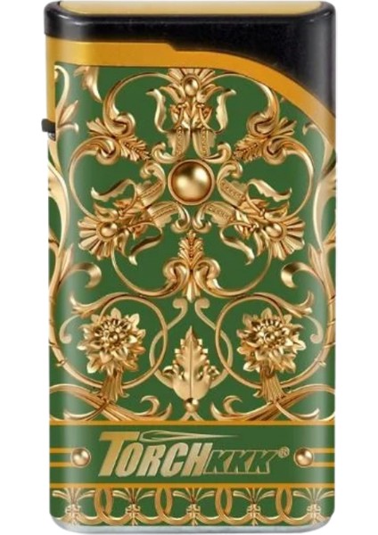 Desenli Yeşil Tek Torch Pürmüz Plastik Puro Çakmağı
