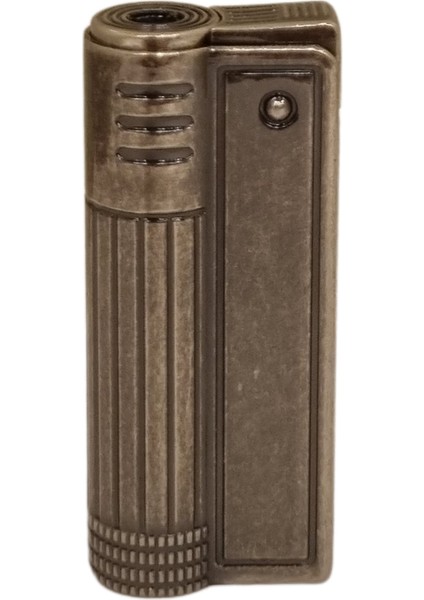 Fırçalı Gümüş Tek Torch Pürmüz Metal Puro Çakmağı