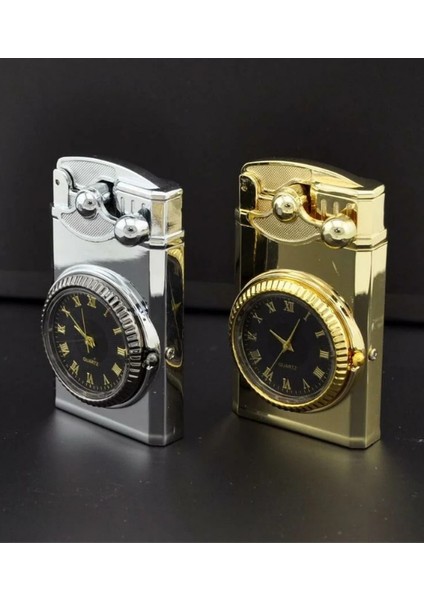 Gold Saat Desenli Çift Torch Pürmüz Metal Puro Çakmağı fiyatları