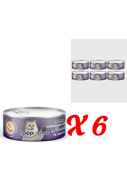 Yetişkin Kediler Için Tavuklu & Midyeli Konserve 6*70 gr