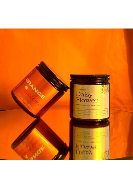 Dekoratif Hediyelik Daisy Flower: Papatya Kokulu Mum, Taze ve Yatıştırıcı Papatya Esansı Malzeme: Doğal Vegan Soya Wax 390 gr (Büyük Boy)