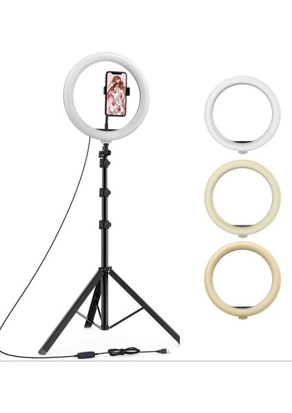 10 Inch 3 Kademeli Ring Light – Ayarlanabilir Işık ve Mükemmel Selfie Işığı