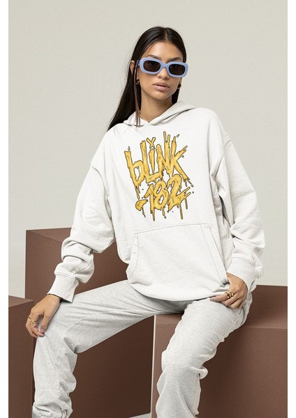 Özel Tasarım BLINK-182 Yazılı Unisex Oversize Hoodie fiyatları