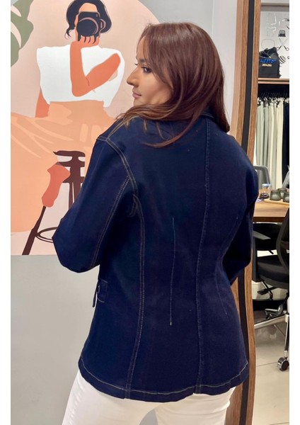 Mevsimlik Düşük Omuz Regular Fit Blazer Kot Ceket.