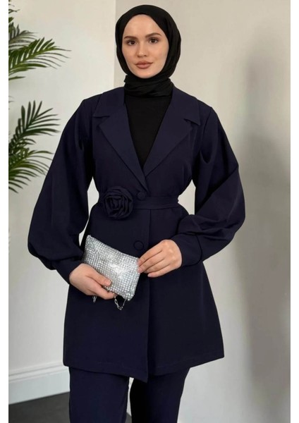 Kadın Bonita Gül Kemerli Astarlı Ceket Takım fiyatları