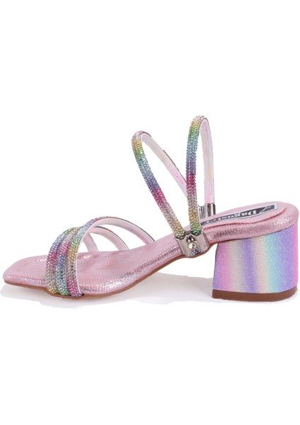 DJA76-ASK16 Gökkuşağı Kız Çocuk Abiye Ayakkabı modelleri