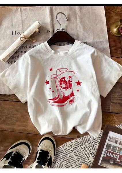 Retro Baskılı Basic T-Shirt